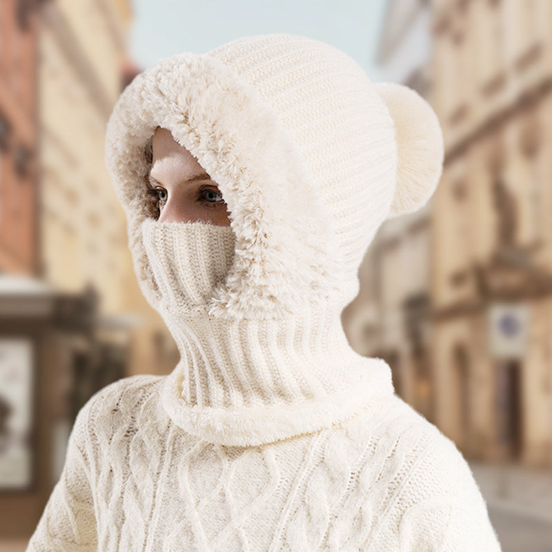 ⏳Liquidation totale⏳Bonnet Écharpe et Masque 3-en-1 Tricoté d'Hiver pour Femmes