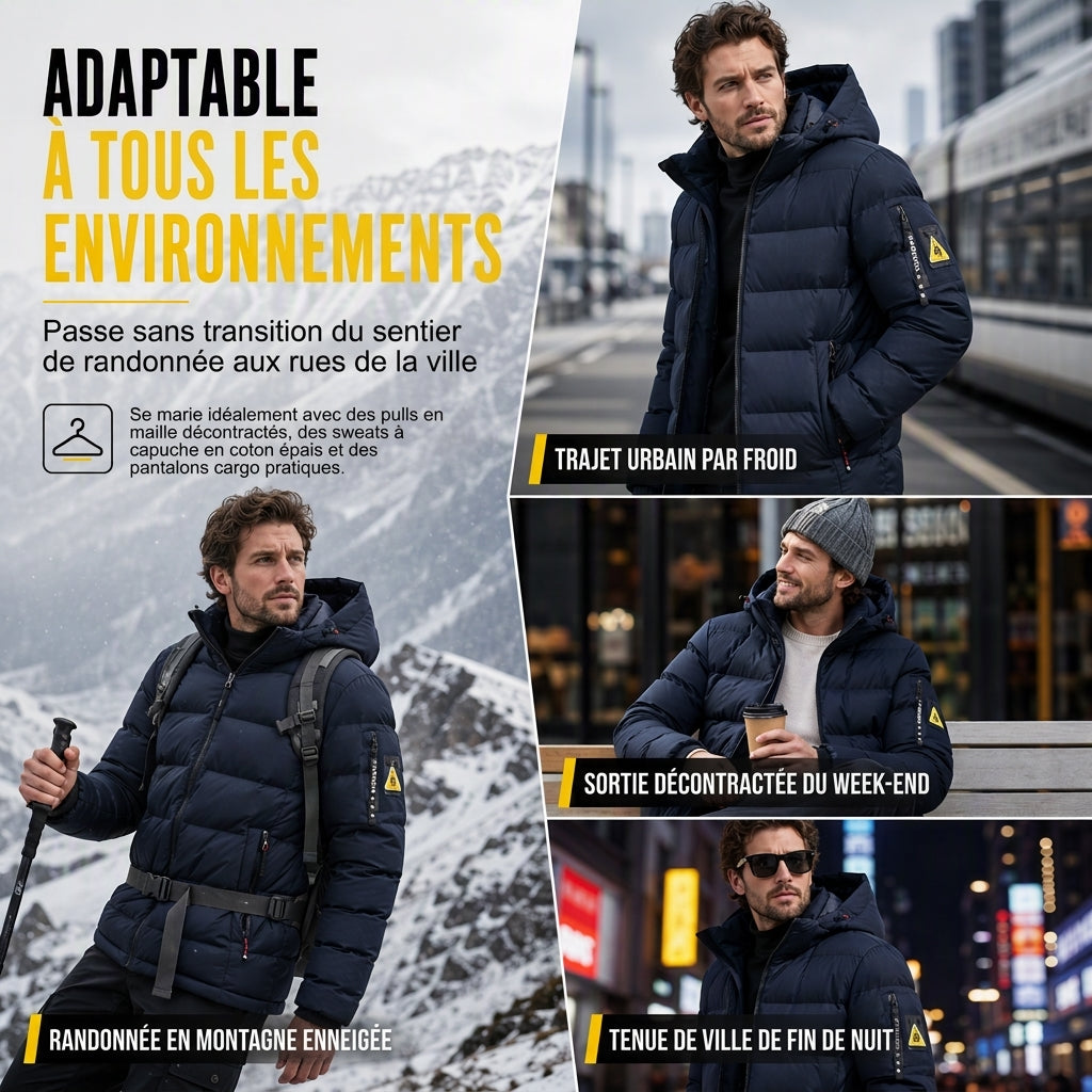 👜 -50 % sur toute la mode femme ! ✨Manteau chaud réversible à capuche pour homme