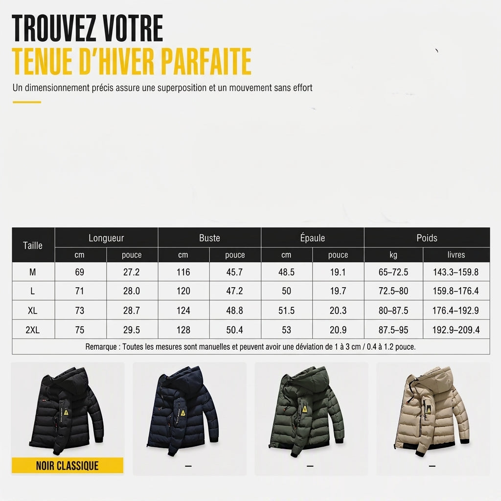 👜 -50 % sur toute la mode femme ! ✨Manteau chaud réversible à capuche pour homme