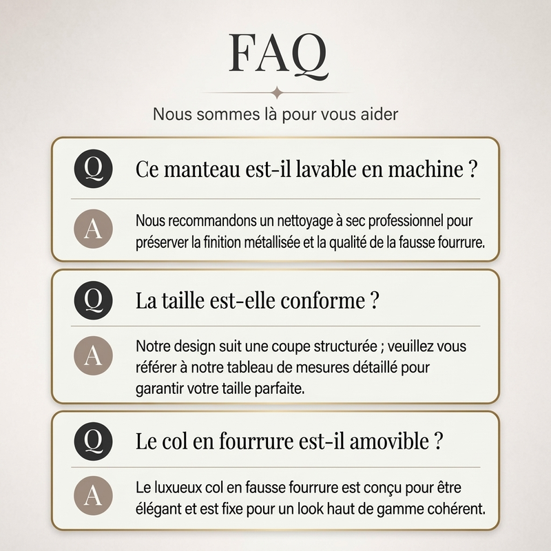 ⏳Liquidation totale⏳Veste matelassée femme avec col en fausse fourrure