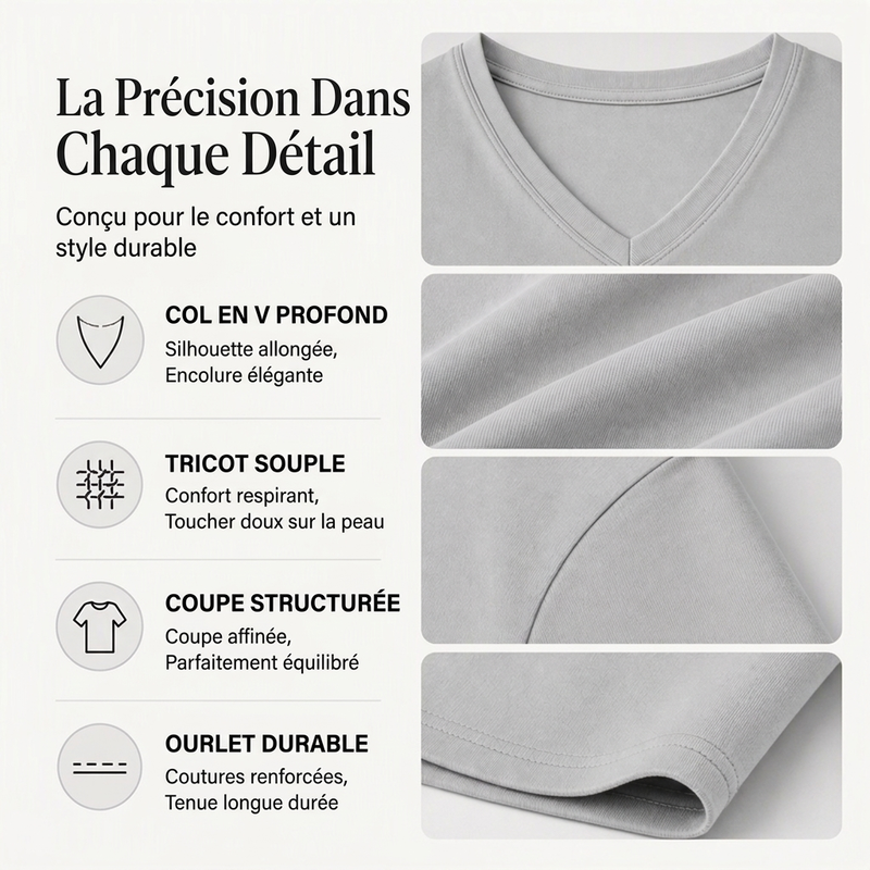 👜 -50 % sur toute la mode femme ! ✨Haut décontracté à col V et manches longues pour femme