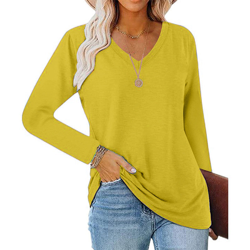 👜 -50 % sur toute la mode femme ! ✨Haut décontracté à col V et manches longues pour femme