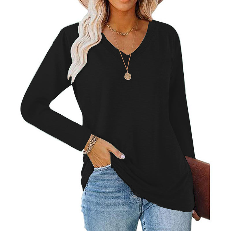 👜 -50 % sur toute la mode femme ! ✨Haut décontracté à col V et manches longues pour femme