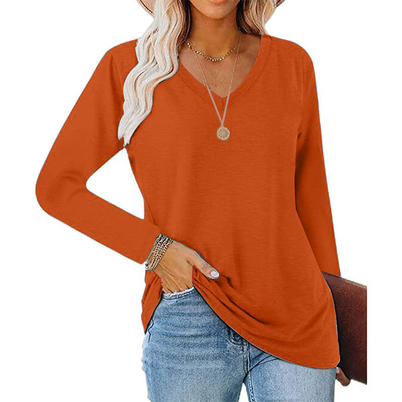 👜 -50 % sur toute la mode femme ! ✨Haut décontracté à col V et manches longues pour femme