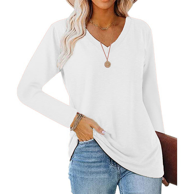 👜 -50 % sur toute la mode femme ! ✨Haut décontracté à col V et manches longues pour femme