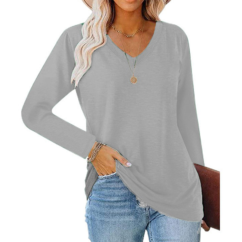 👜 -50 % sur toute la mode femme ! ✨Haut décontracté à col V et manches longues pour femme