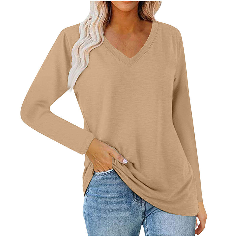 👜 -50 % sur toute la mode femme ! ✨Haut décontracté à col V et manches longues pour femme