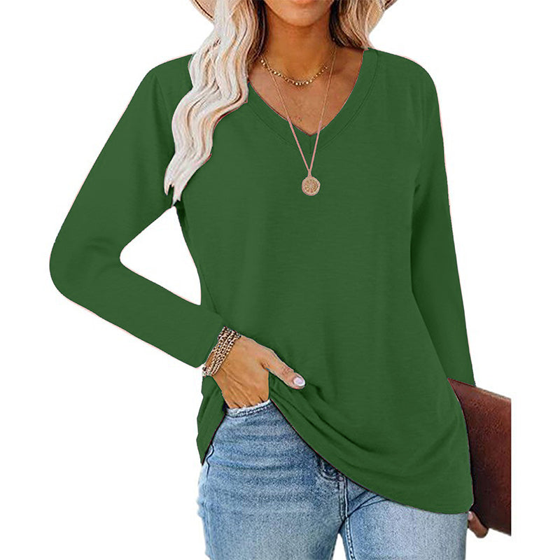 👜 -50 % sur toute la mode femme ! ✨Haut décontracté à col V et manches longues pour femme