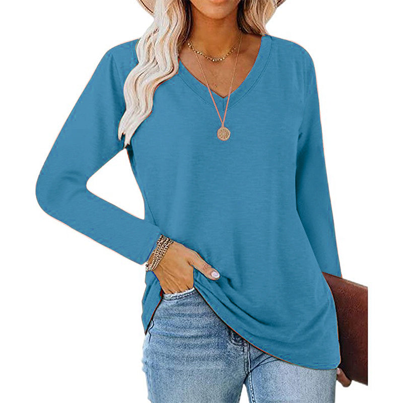 👜 -50 % sur toute la mode femme ! ✨Haut décontracté à col V et manches longues pour femme