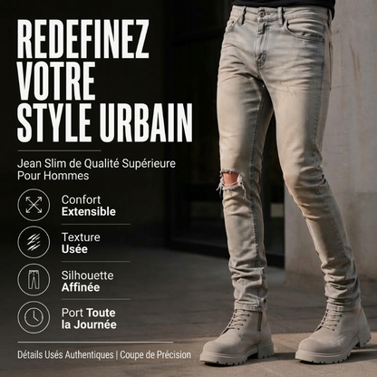 👜 -50 % sur toute la mode femme ! ✨Jean slim déchiré tendance pour homme