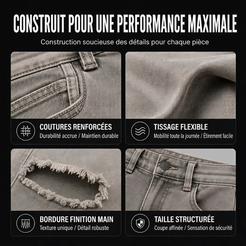 👜 -50 % sur toute la mode femme ! ✨Jean slim déchiré tendance pour homme