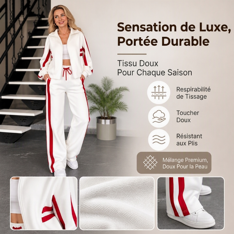 👜 -50 % sur toute la mode femme ! ✨Ensemble sportif 2 pièces à rayures pour femmes