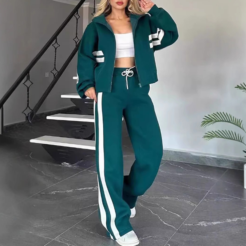 👜 -50 % sur toute la mode femme ! ✨Ensemble sportif 2 pièces à rayures pour femmes