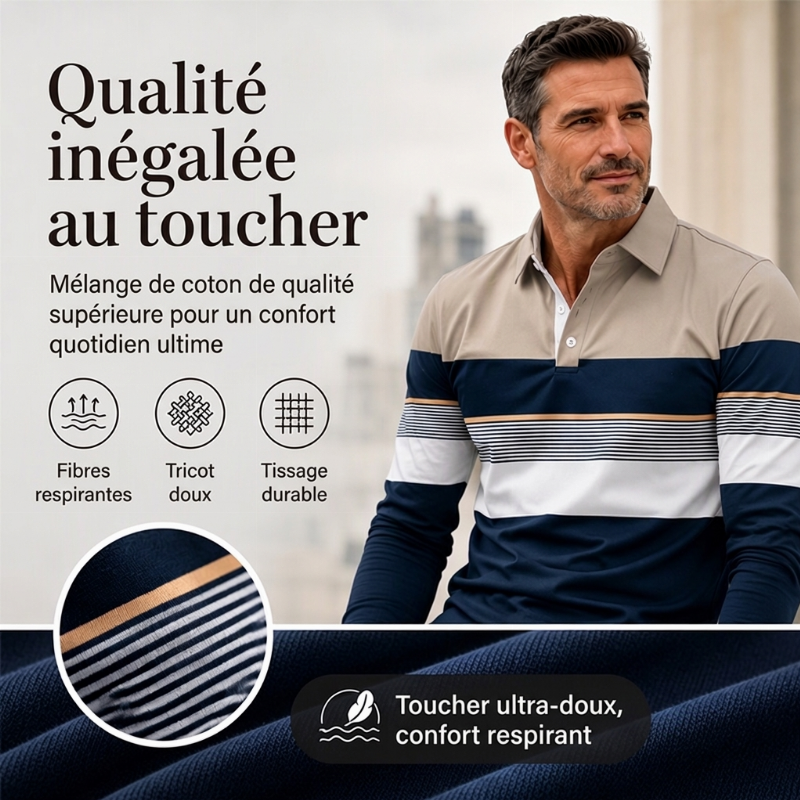 👜 -50 % sur toute la mode femme ! ✨Haut rayé à bloc de couleurs classique pour homme