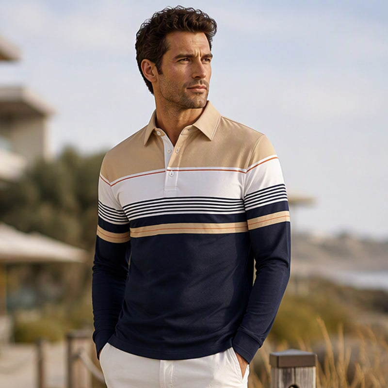 👜 -50 % sur toute la mode femme ! ✨Haut rayé à bloc de couleurs classique pour homme