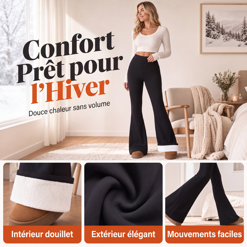 ⏳Liquidation totale⏳Legging évasé doublé de peluche pour femme