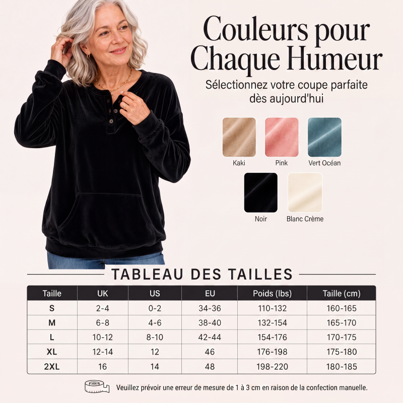 ⏳Liquidation totale⏳Sweat-shirt en velours doré pour femme
