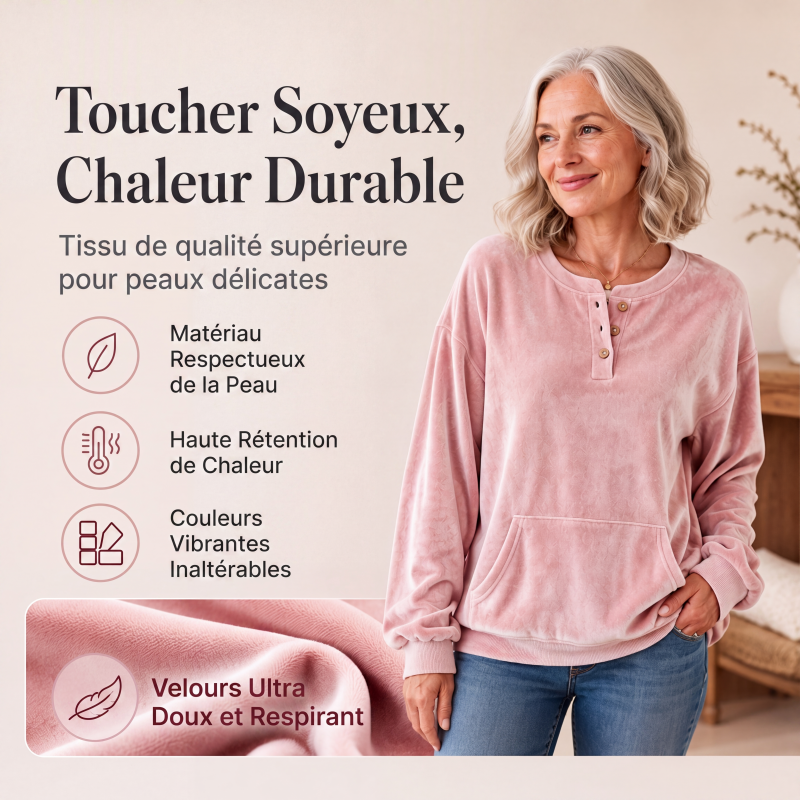 ⏳Liquidation totale⏳Sweat-shirt en velours doré pour femme