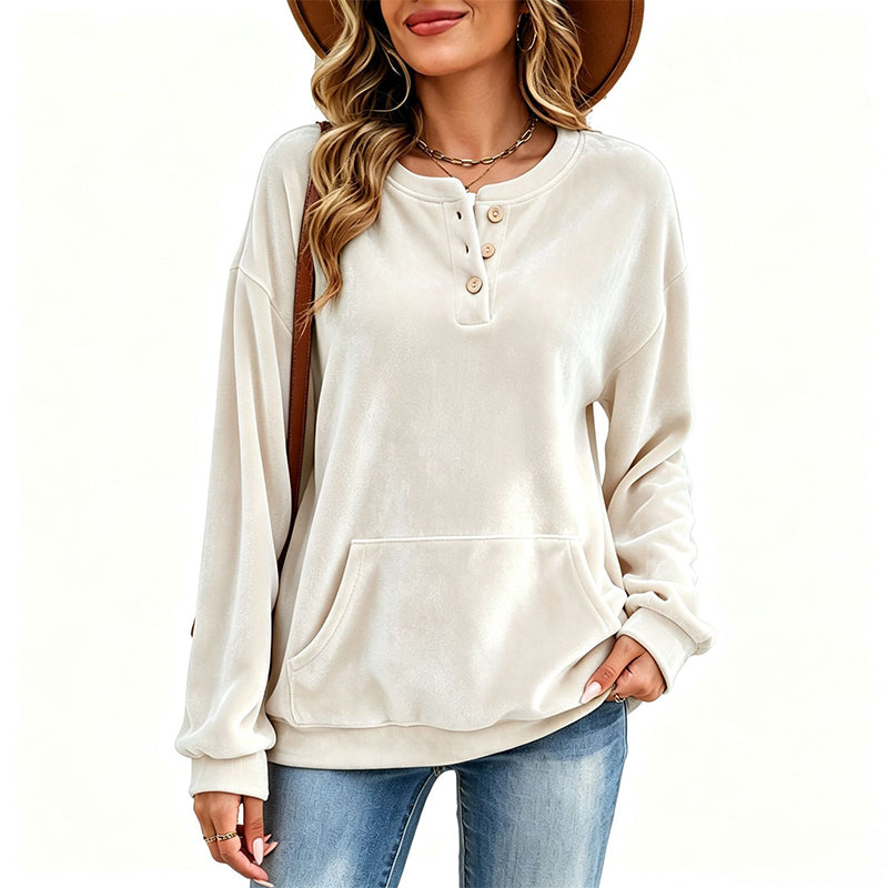 ⏳Liquidation totale⏳Sweat-shirt en velours doré pour femme