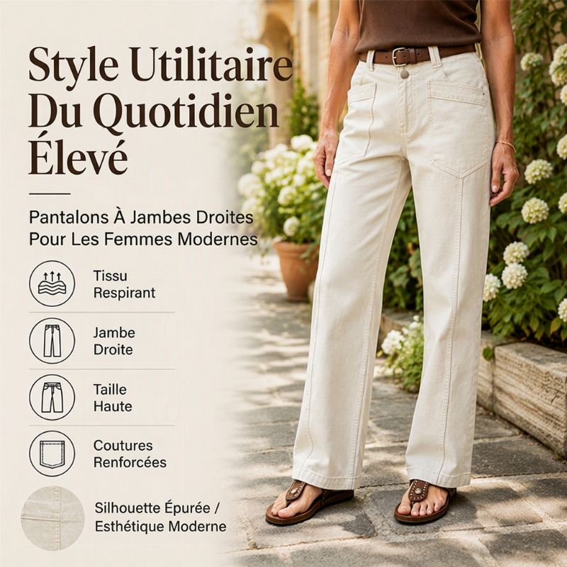👜 -50 % sur toute la mode femme ! ✨Pantalon décontracté à jambe droite pour femmes