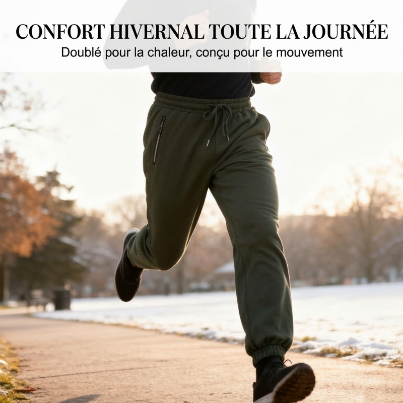 Pantalon imperméable pour homme avec doublure chaude et cordon de serrage