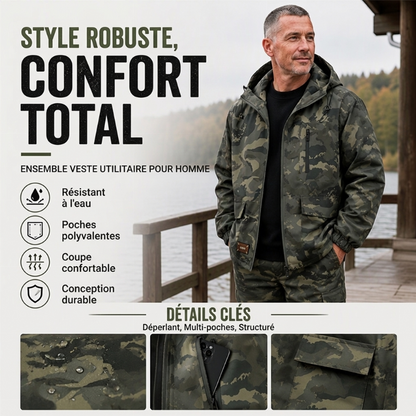 Veste à capuche camouflage élégante pour femmes
