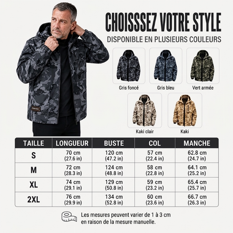 Veste à capuche camouflage élégante pour femmes