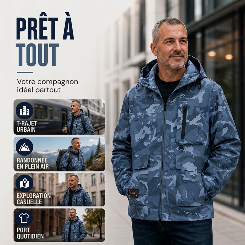 Veste à capuche camouflage élégante pour femmes