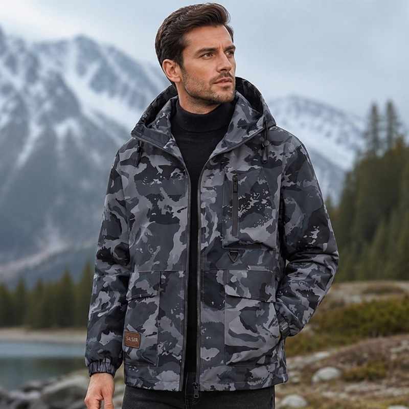 Veste à capuche camouflage élégante pour femmes