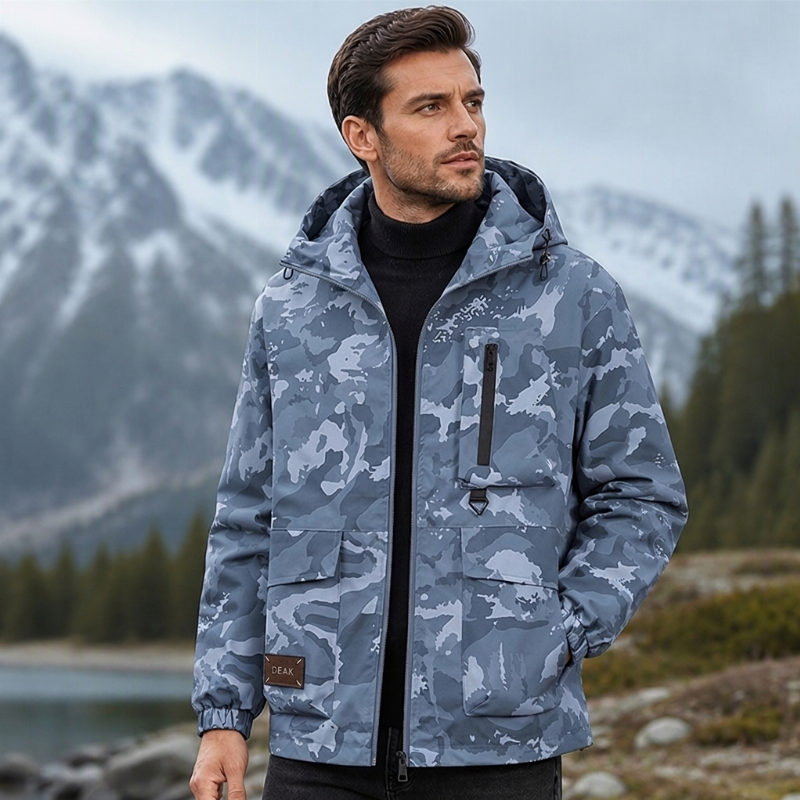 Veste à capuche camouflage élégante pour femmes