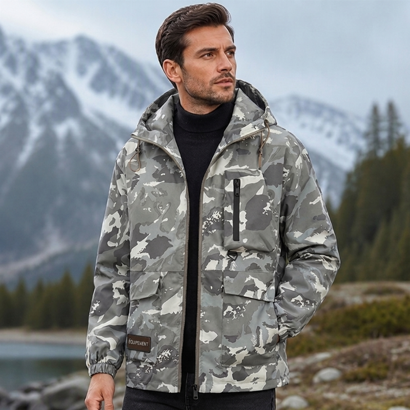 Veste à capuche camouflage élégante pour femmes