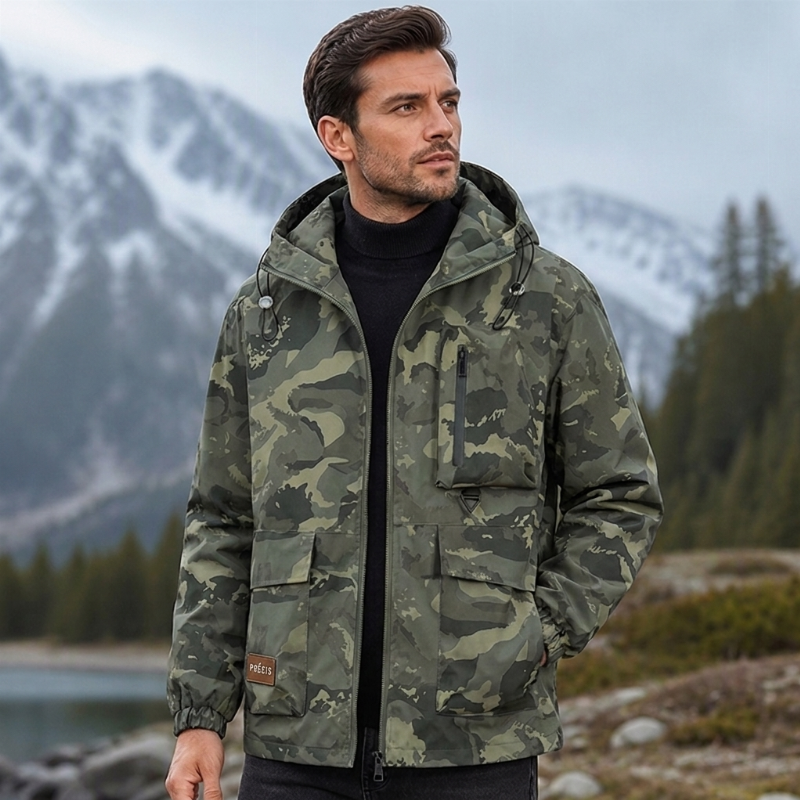 Veste à capuche camouflage élégante pour femmes
