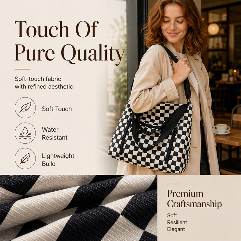 ⏳Liquidation totale⏳Casual Large Capacity Checkerboard Tote Bag