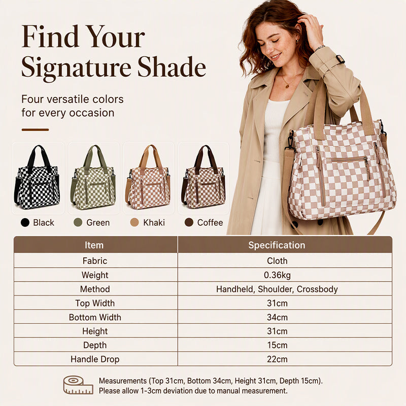 ⏳Liquidation totale⏳Casual Large Capacity Checkerboard Tote Bag