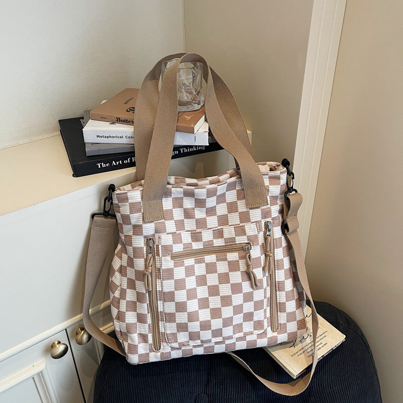 ⏳Liquidation totale⏳Casual Large Capacity Checkerboard Tote Bag