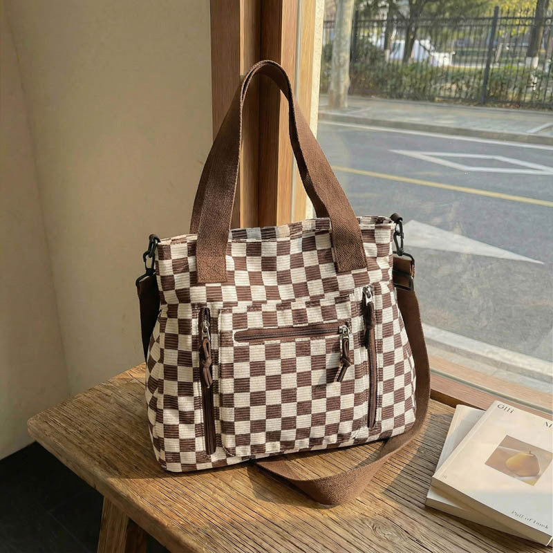 ⏳Liquidation totale⏳Casual Large Capacity Checkerboard Tote Bag