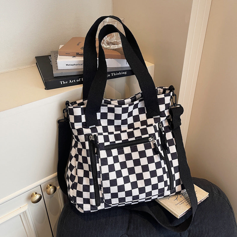 ⏳Liquidation totale⏳Casual Large Capacity Checkerboard Tote Bag