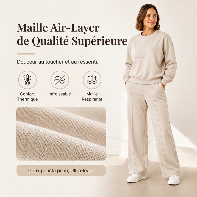 Ensemble sweat à col rond et pantalon de survêtement pour femme