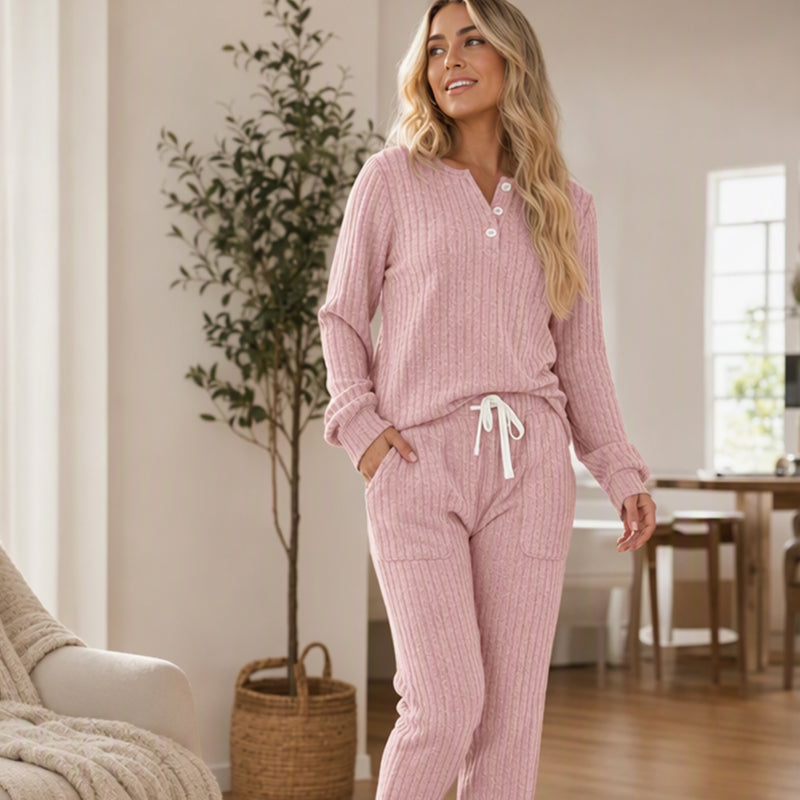 ⏳Liquidation totale⏳Women's Top & Drawstring Pants 2-Piece Set