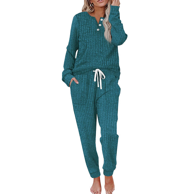 ⏳Liquidation totale⏳Women's Top & Drawstring Pants 2-Piece Set
