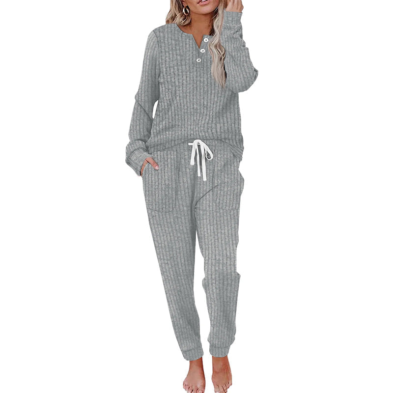 ⏳Liquidation totale⏳Women's Top & Drawstring Pants 2-Piece Set