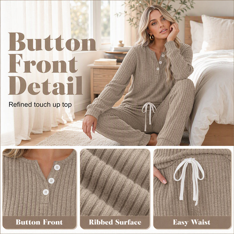 ⏳Liquidation totale⏳Women's Top & Drawstring Pants 2-Piece Set
