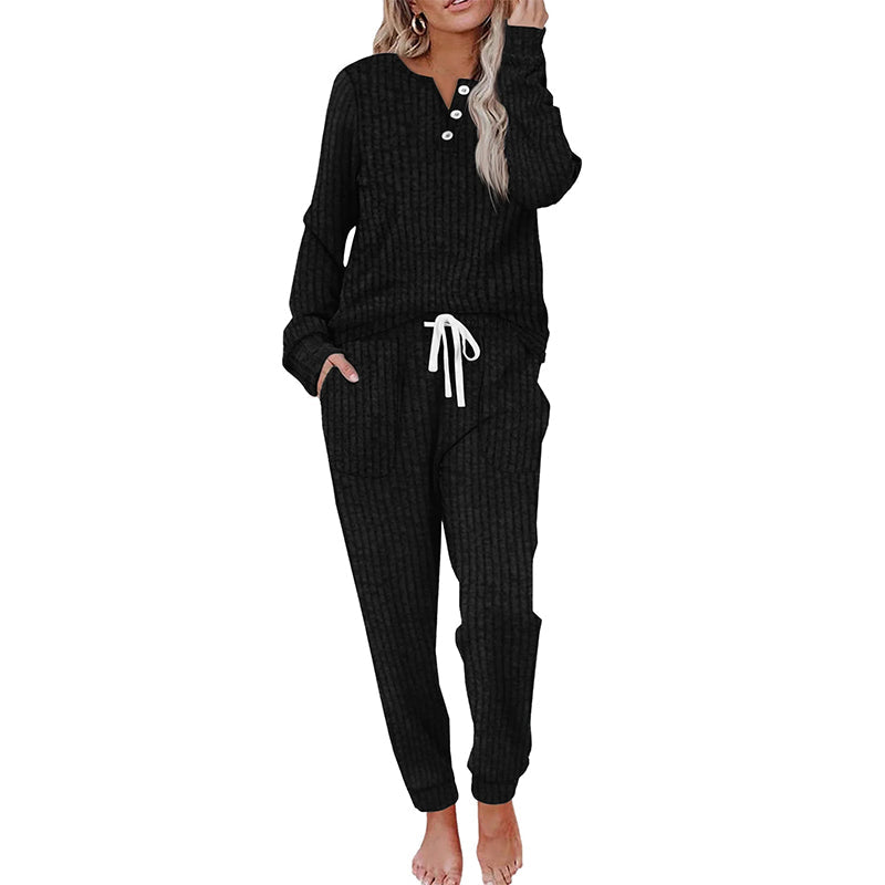⏳Liquidation totale⏳Women's Top & Drawstring Pants 2-Piece Set