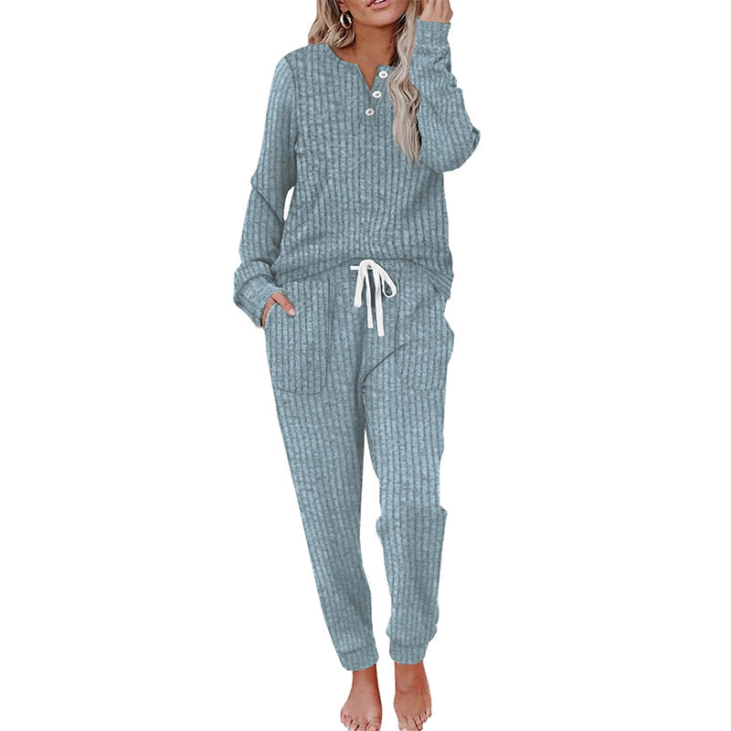 ⏳Liquidation totale⏳Women's Top & Drawstring Pants 2-Piece Set
