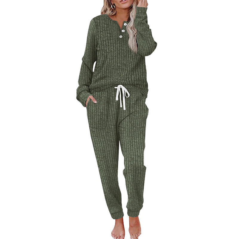 ⏳Liquidation totale⏳Women's Top & Drawstring Pants 2-Piece Set