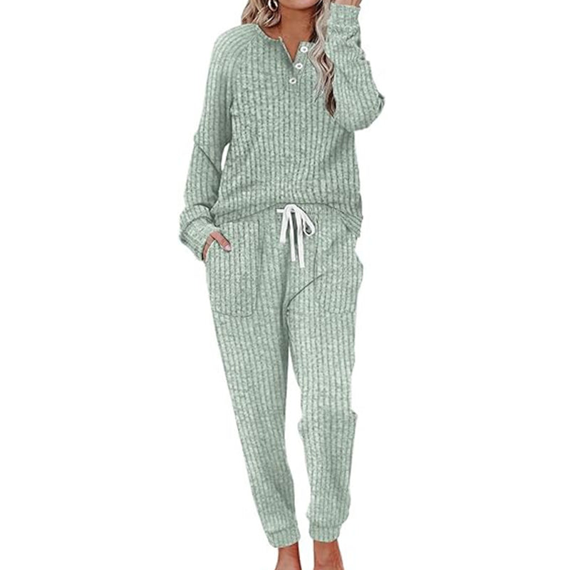 ⏳Liquidation totale⏳Women's Top & Drawstring Pants 2-Piece Set