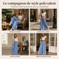 Pantalon en jean taille haute et jambe large pour femme