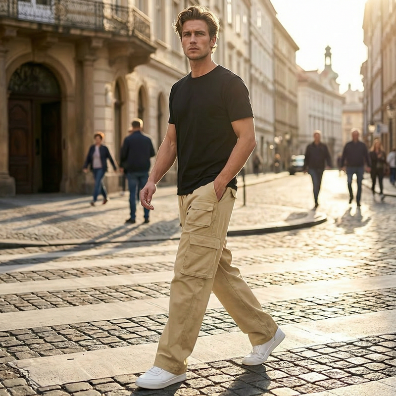👜 -50 % sur toute la mode femme ! ✨Pantalon cargo droit multi-poches pour homme