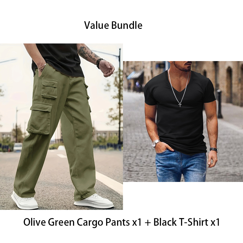 👜 -50 % sur toute la mode femme ! ✨Pantalon cargo droit multi-poches pour homme