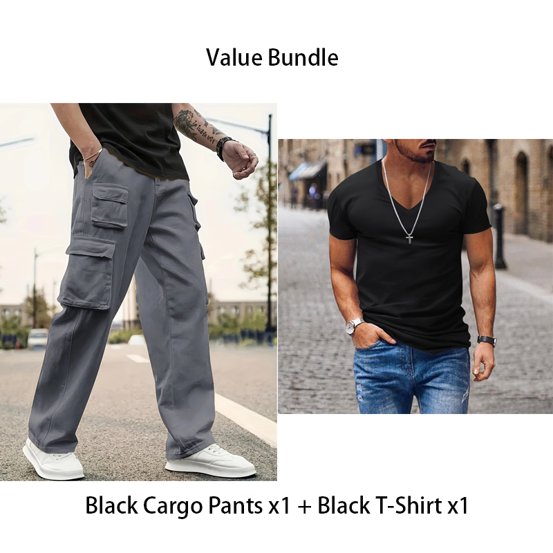 👜 -50 % sur toute la mode femme ! ✨Pantalon cargo droit multi-poches pour homme